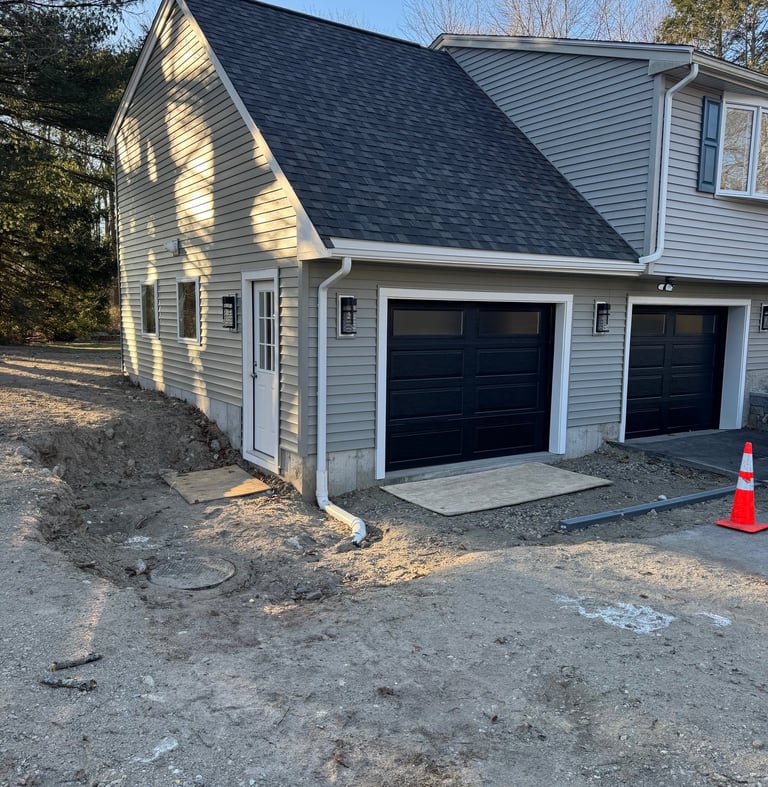 completed garage addition project Abington MA