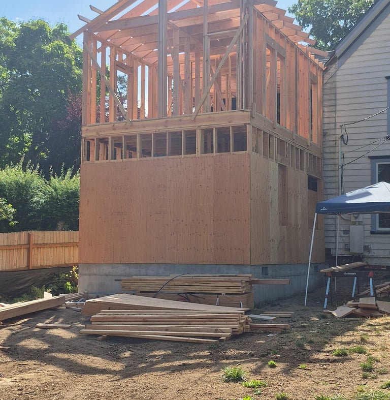 2-story addition on a 1800's home