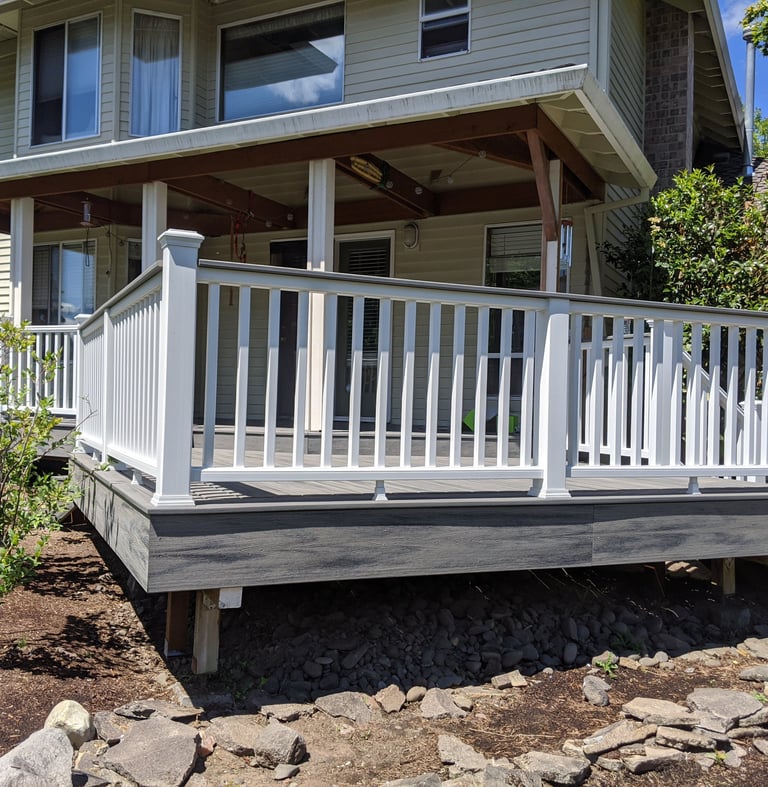 Composite handrail with Trex Composite decking