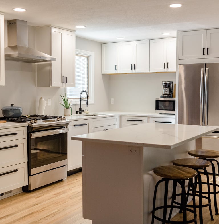 kitchen with an island