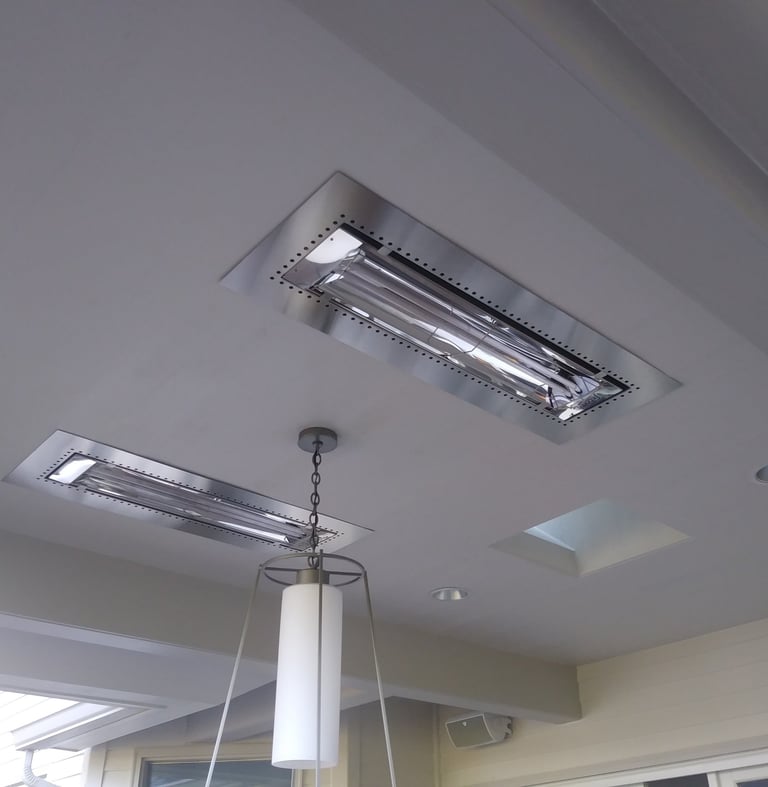 Covered porch with heater