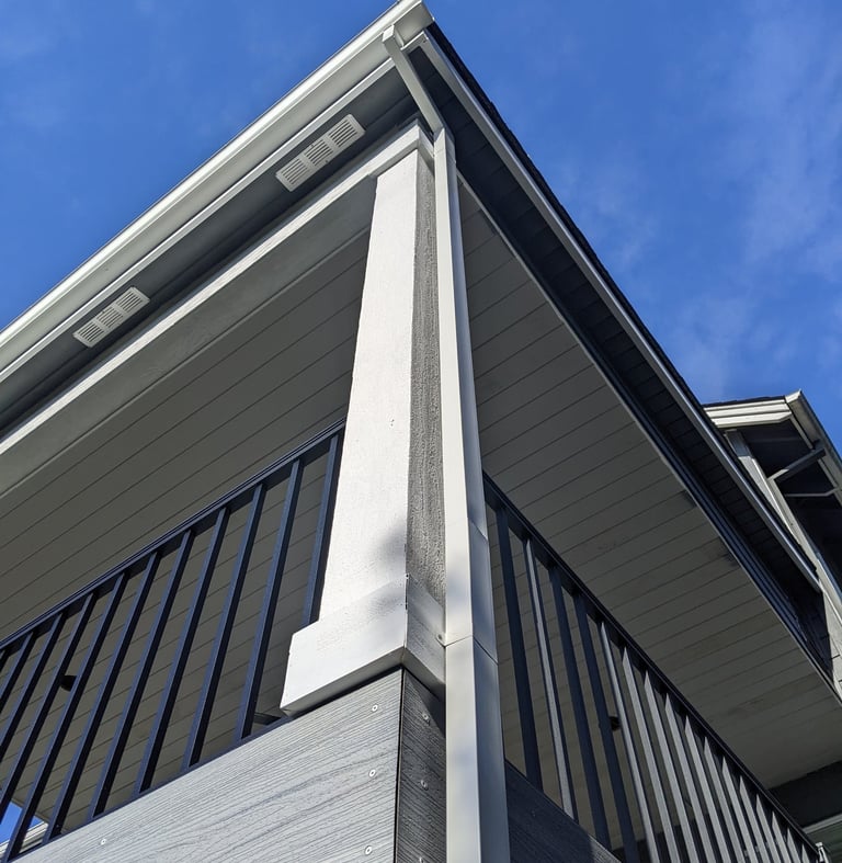 Composite Trex decking with covered porch