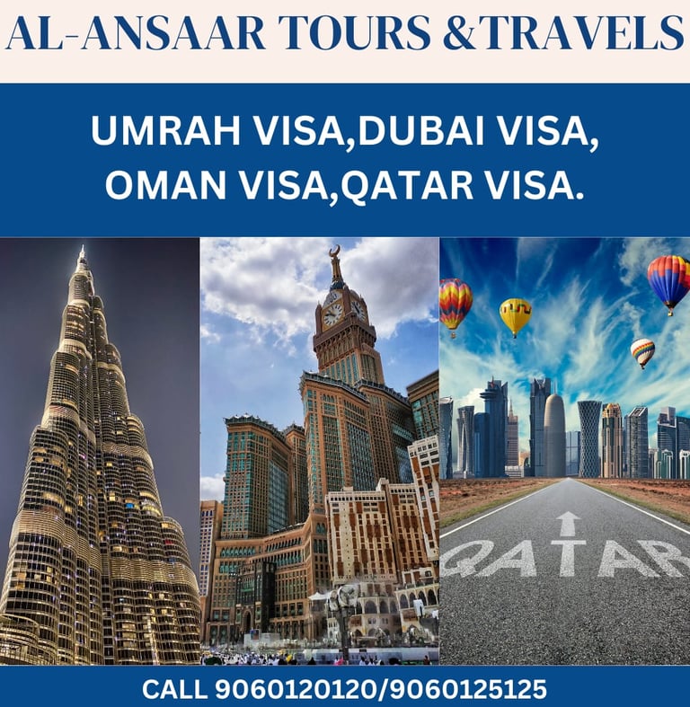 Umrah-Oman-Qatar-Dubai all Visa Services Available