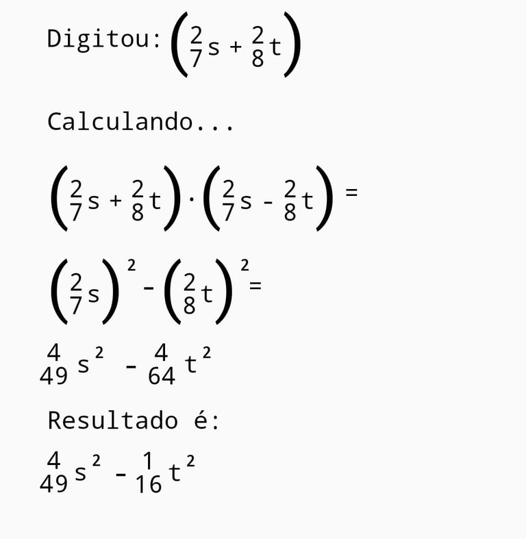 Aprendendo produto nótaveis com frações.