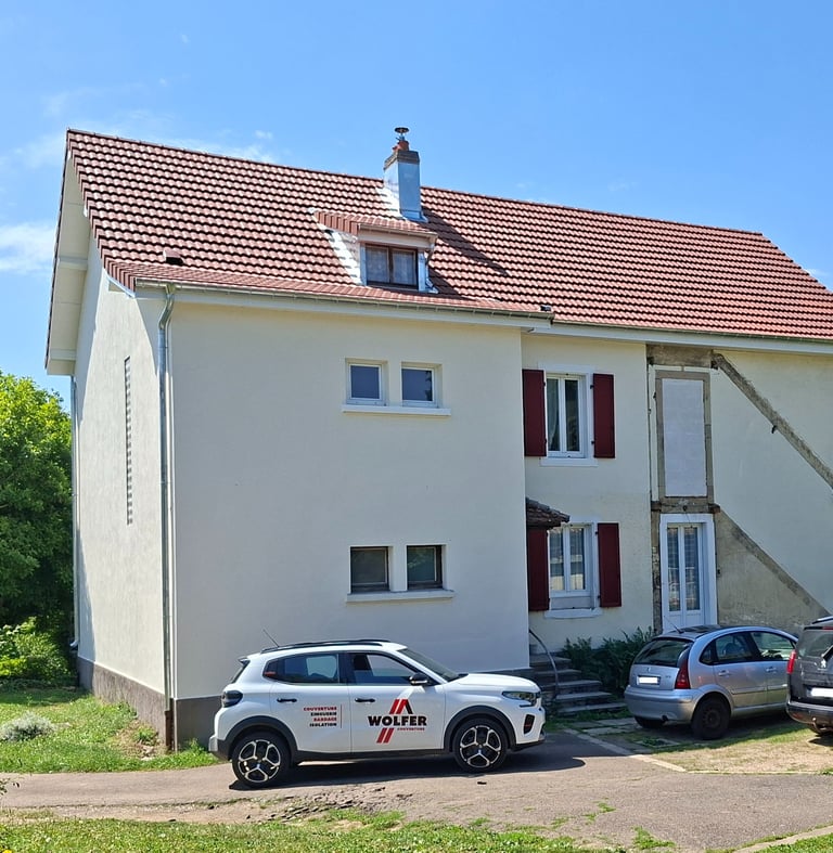 Remplacement toiture et ecran de sous toiture koramic à coté de abbevillers.