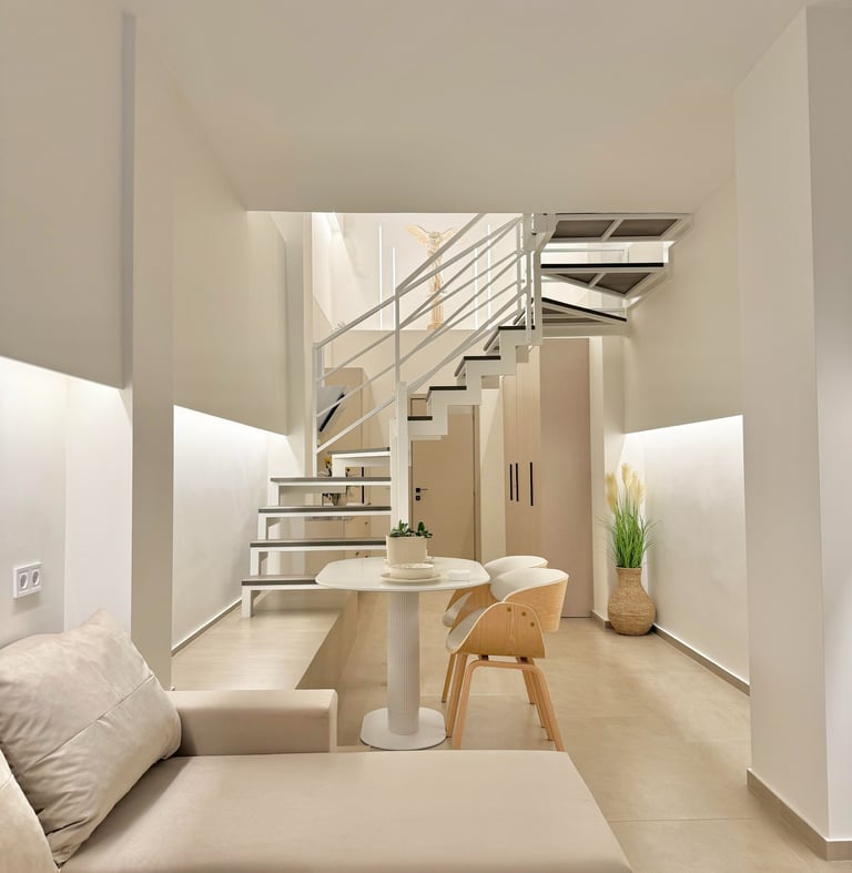 Ground floor - Living room with Sofa bed and 58' 4K TV.