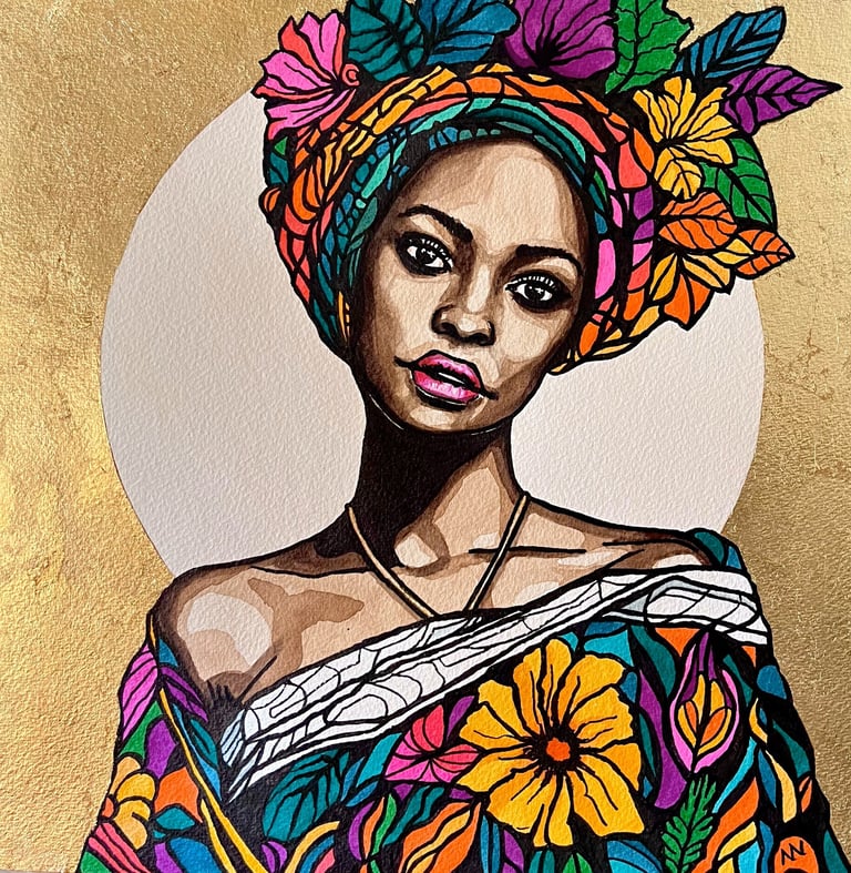 Original watercolor painting ‘Tiyanna’ by manef