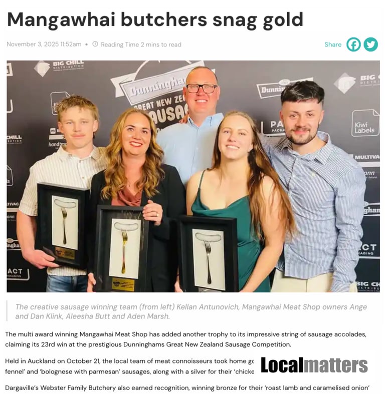 Mangawhai Meat Shop's Dan Klink in Local Matters