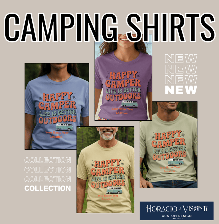 Happy camper personlized camping tshirts
