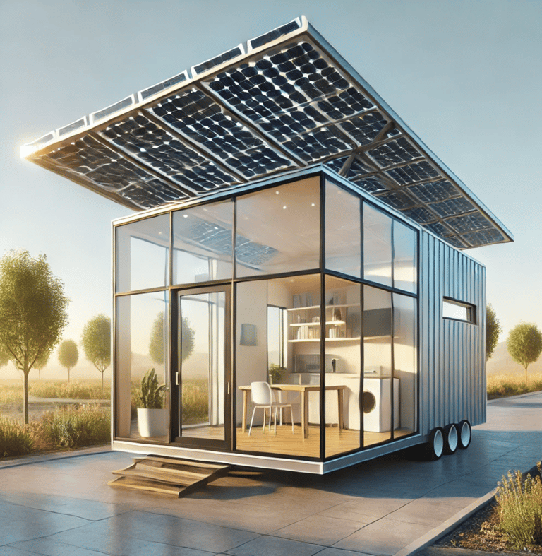 Image de concept de tiny house du futur : La Tiny house solaire