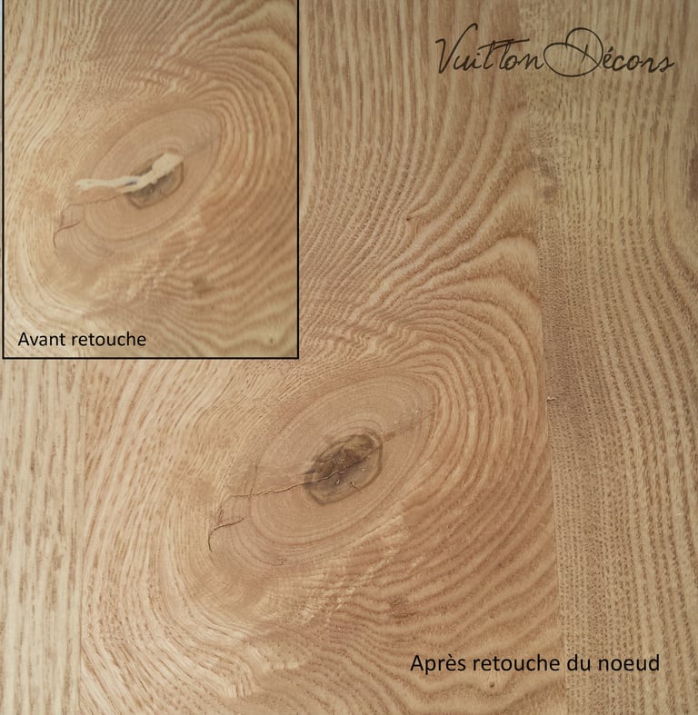 Imitation bois en peinture pour une retouche sur pâte à bois