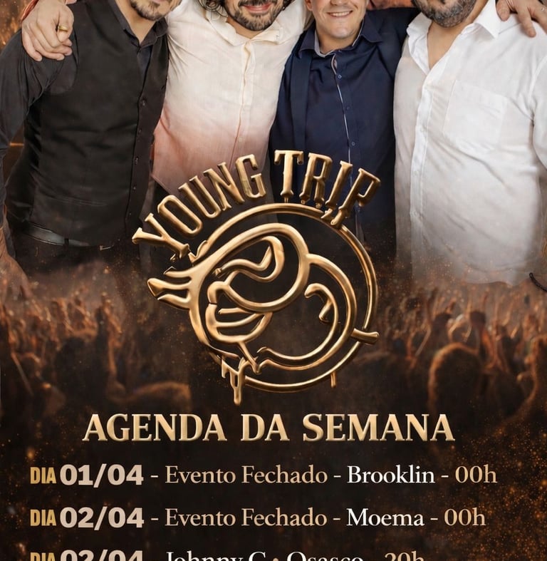 Agenda de shows da banda Young Trip com apresentações de rock ao vivo em São Paulo