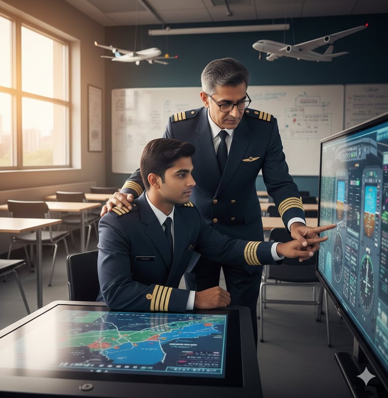 senior pilot coaching junior pilot