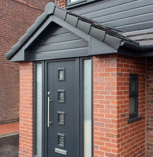 grey door on front of house in worcester fitted by General Builds
