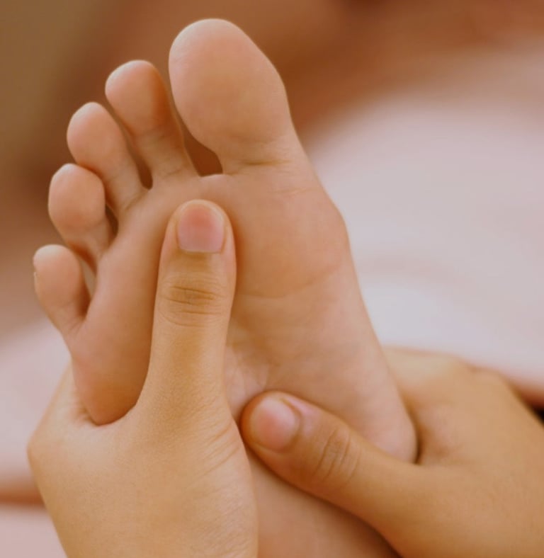 reflexology session for adults, children and babies