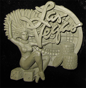 2-D Clay Sculpture of Las Vegas Show Girl