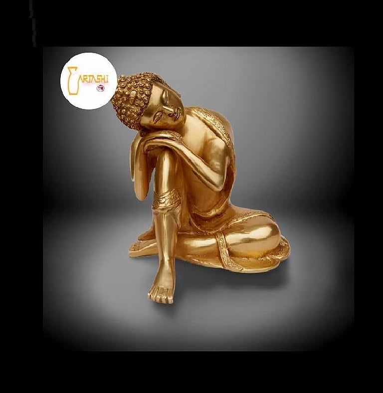 Unique gifts from ARTASHI India. Handmade brass Buddha statuette.