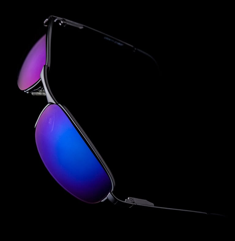 Sunglasses on Black Background