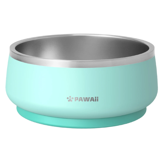 Pawaii stainless steel dog bowl with non‑slip silicone base