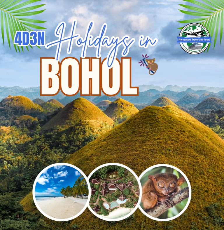 Bohol, Chocolate Hills, Panglao beach, Tarsiers, Loboc River