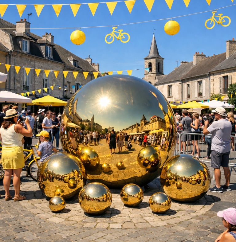 sphère monumentale décoration urbaine