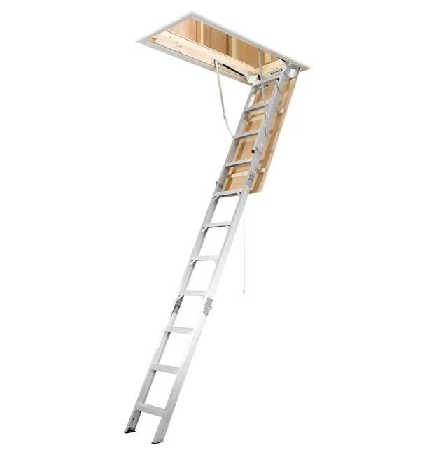 Aluminum fram attic ladder
