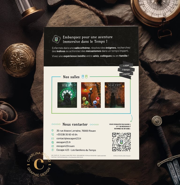 Création de flyer pour Escape 423, vue verso