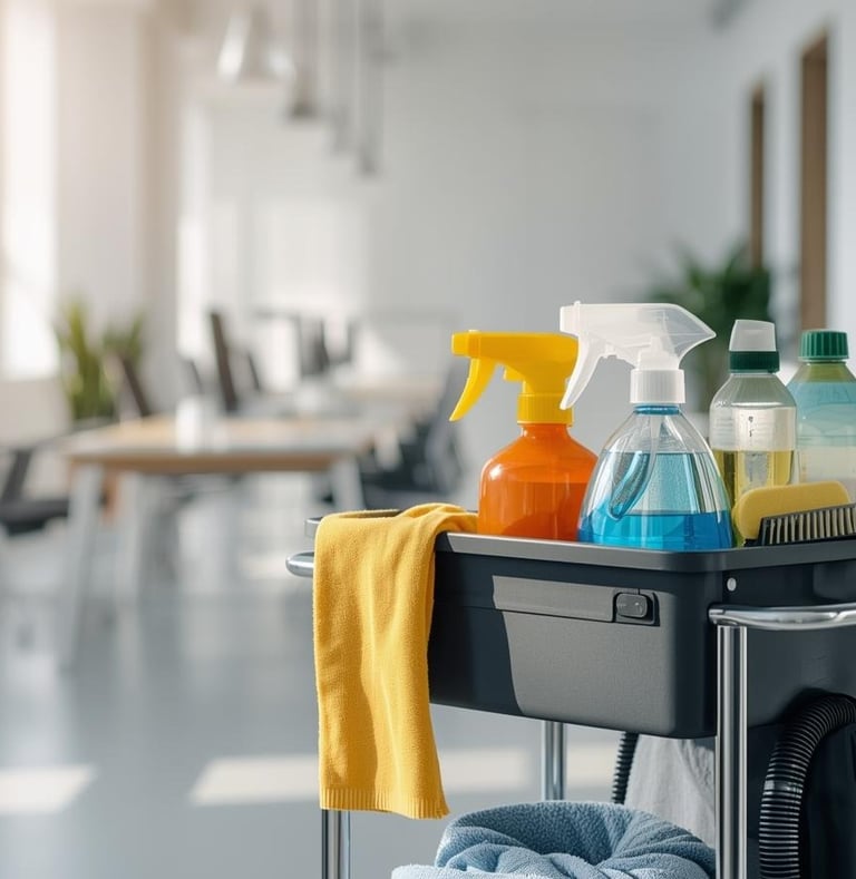 Salle de réunion propre et organisée après nettoyage professionnel de bureaux au Luxembourg.