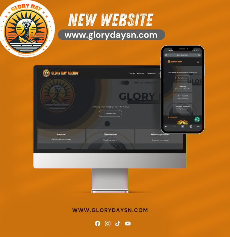 Grande nouvelle : le site GloryDay est enfin en ligne ! 🌍  Après le lancement de notre structure Gl