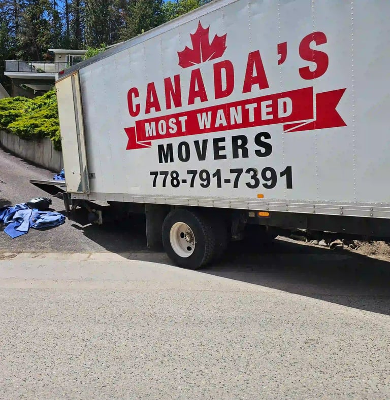 Canadas most wanted movers parked in Vancouver set up for a residential move
