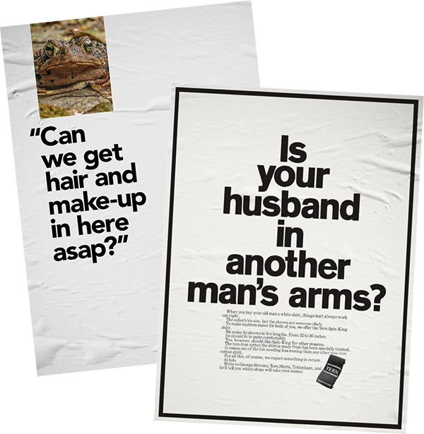 Twee typografische affiches met vragen