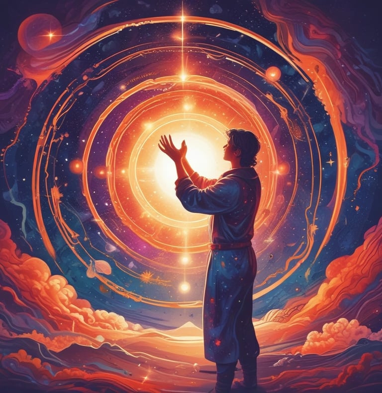 a man standing in front of a bright light