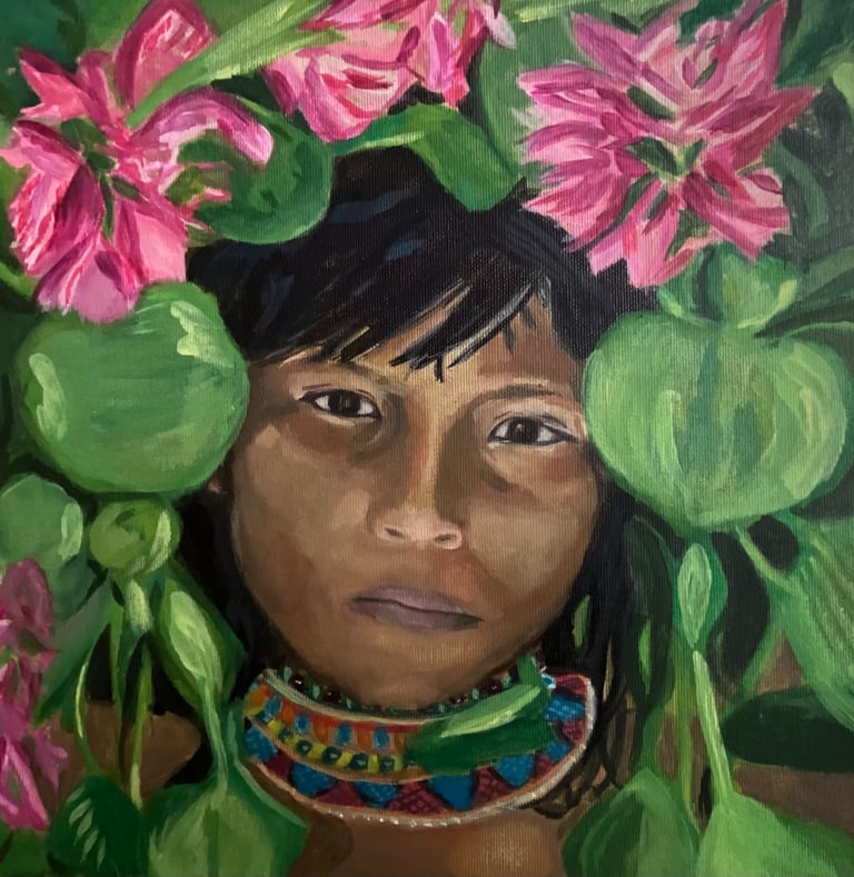 portrait gouache indigène amérique du sud