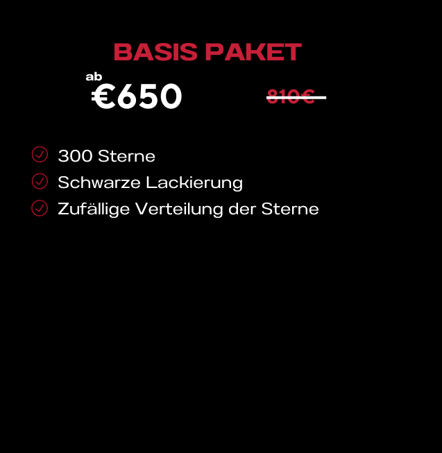 Sternenhimmel mit 300 Sternen – dimmbare LED, realistische Sternpunkte