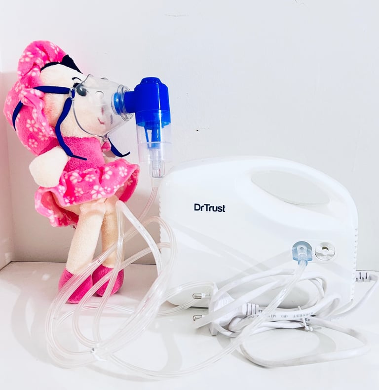 Patient wearing Nebulizer Mask