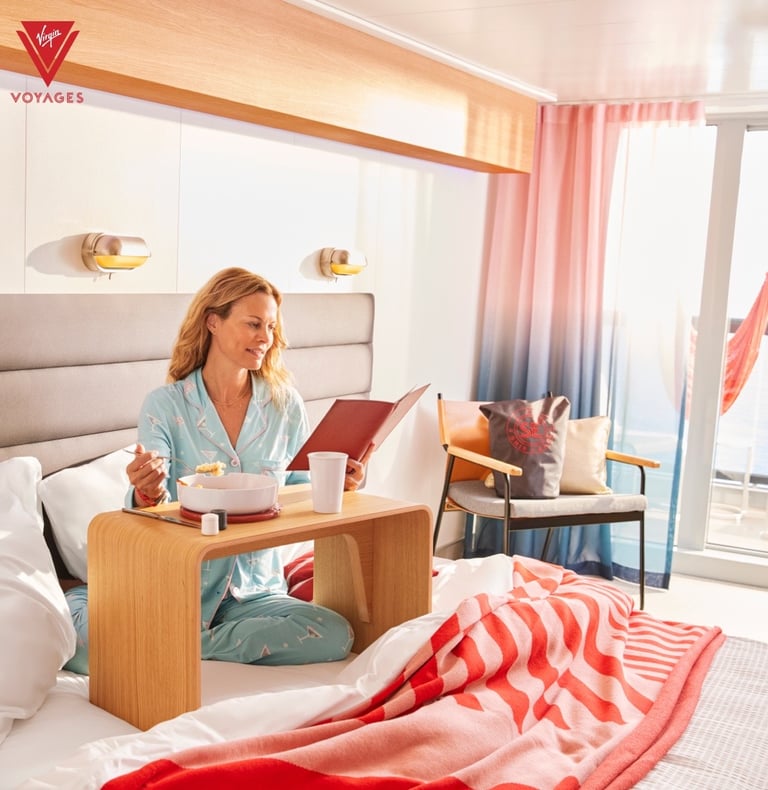 breakfast in cruise ship cabin