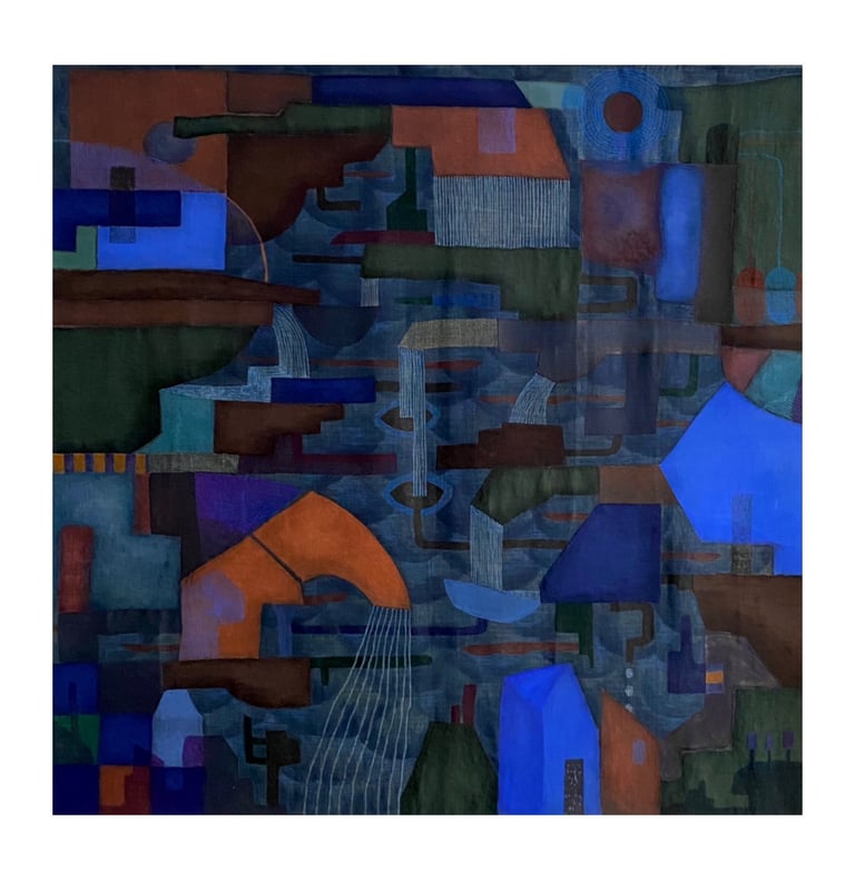 peinture textile grand format tenture