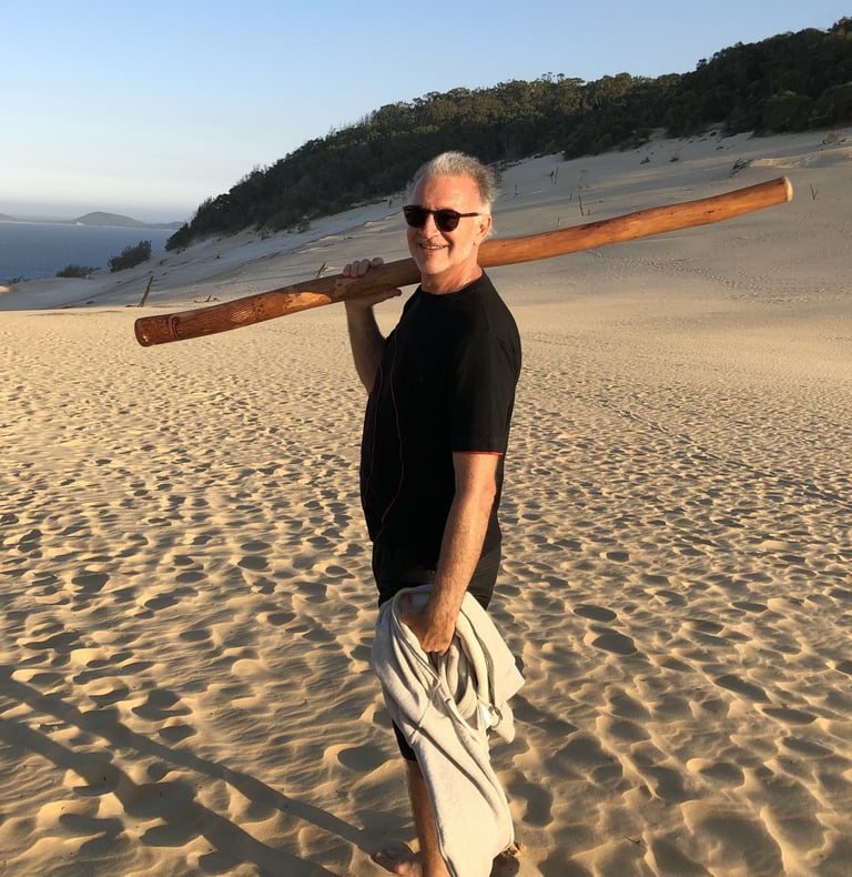 Mike Levy with didgiridoo