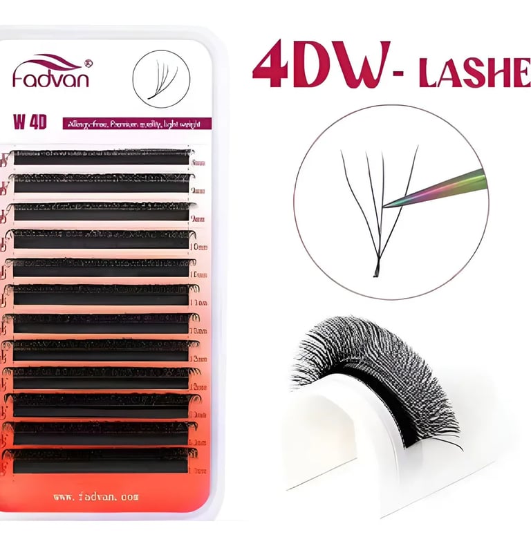 Cílios 4d W Fadvan Volume Egípcio Caixa Mix 8-14 Curvatura D