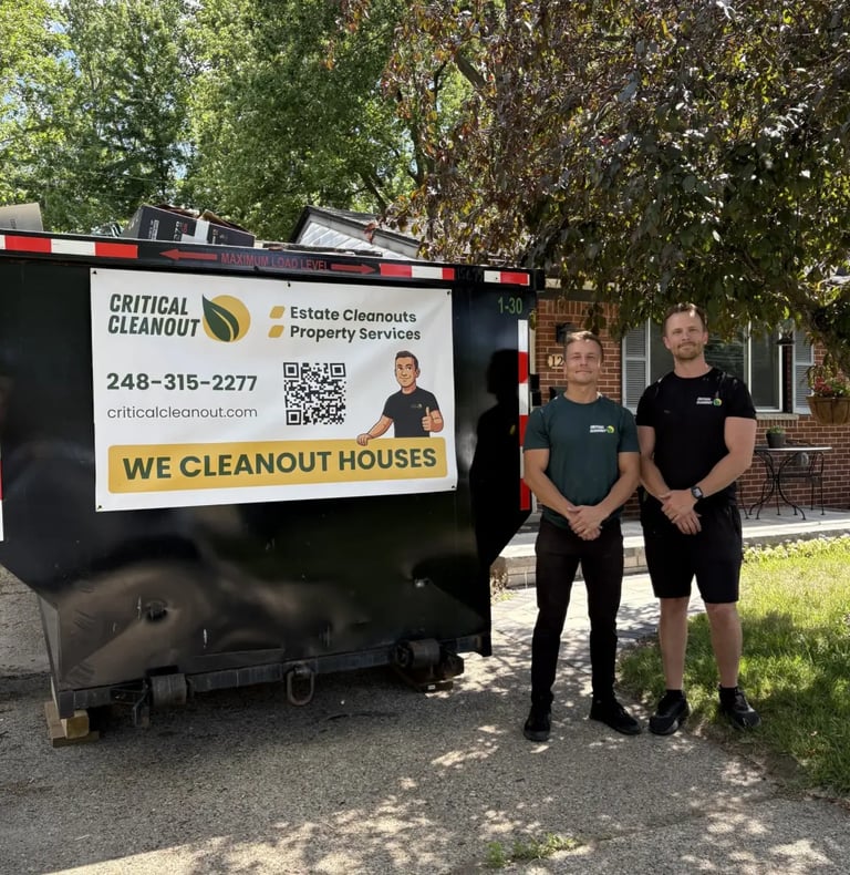 Critical Cleanout team standing infront of a completed cleanout project