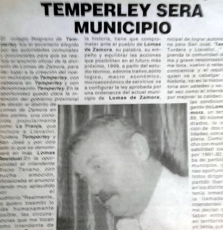 Bruno Tavano, inendente de Lomas de Zamora