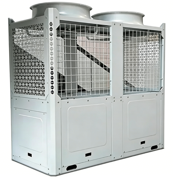 Custom Sheet Metal Heat Pump Enclosure with Dual Fan Cowls