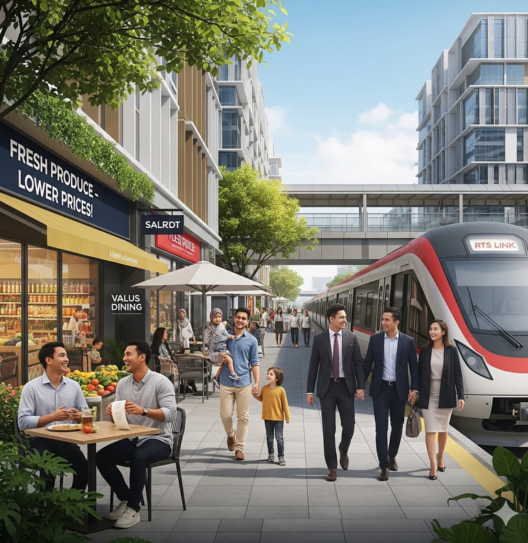 cheaper groceries, dining, and easy cross-border commute with RTS link at Bukit Chagar, JB