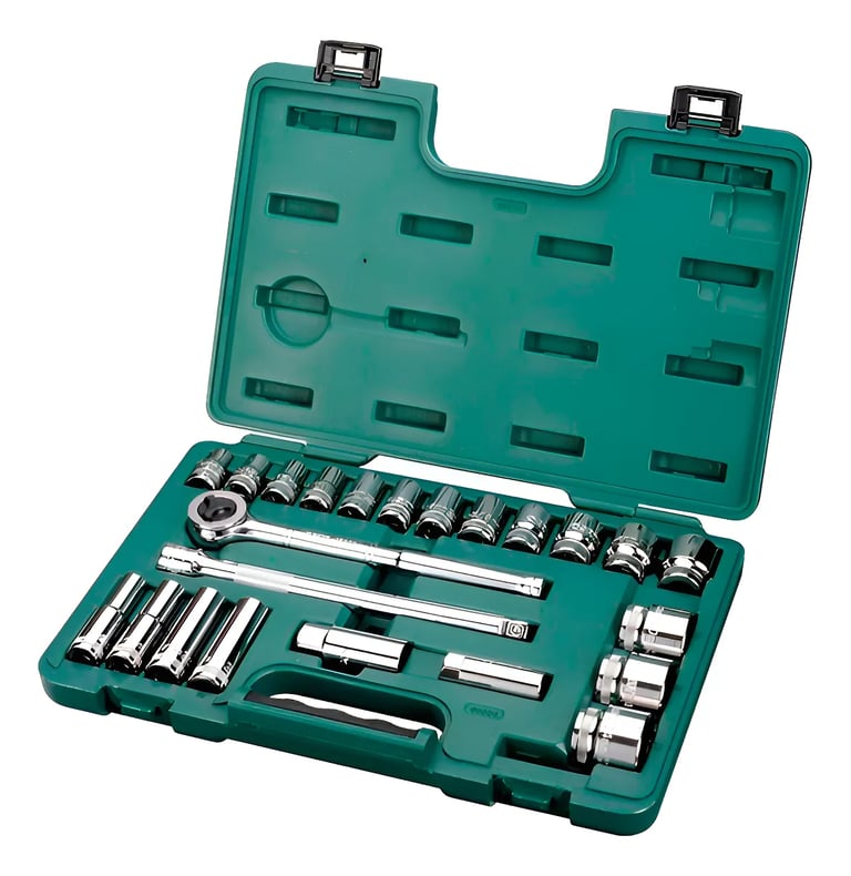Jogo De Soquete Sextavado 1/2 Pol 23 Peças St09526 Sata