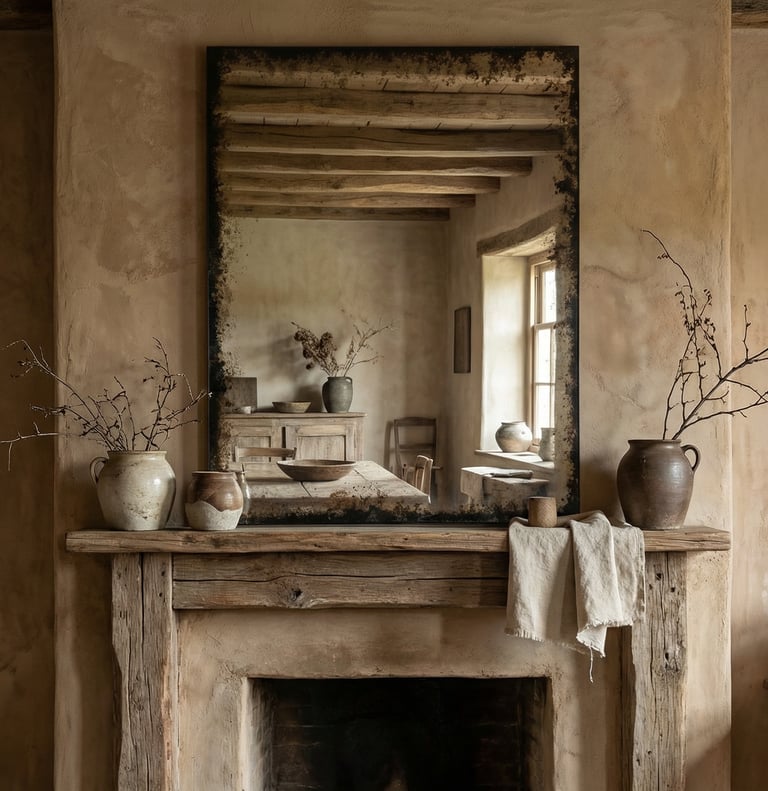 lustro postarzane wabi sabi