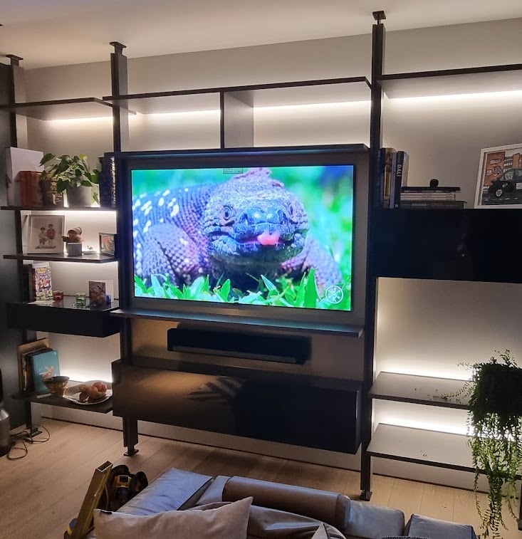MountMyTV - LG 65" OLED C4 mounted on to a custom built media wall