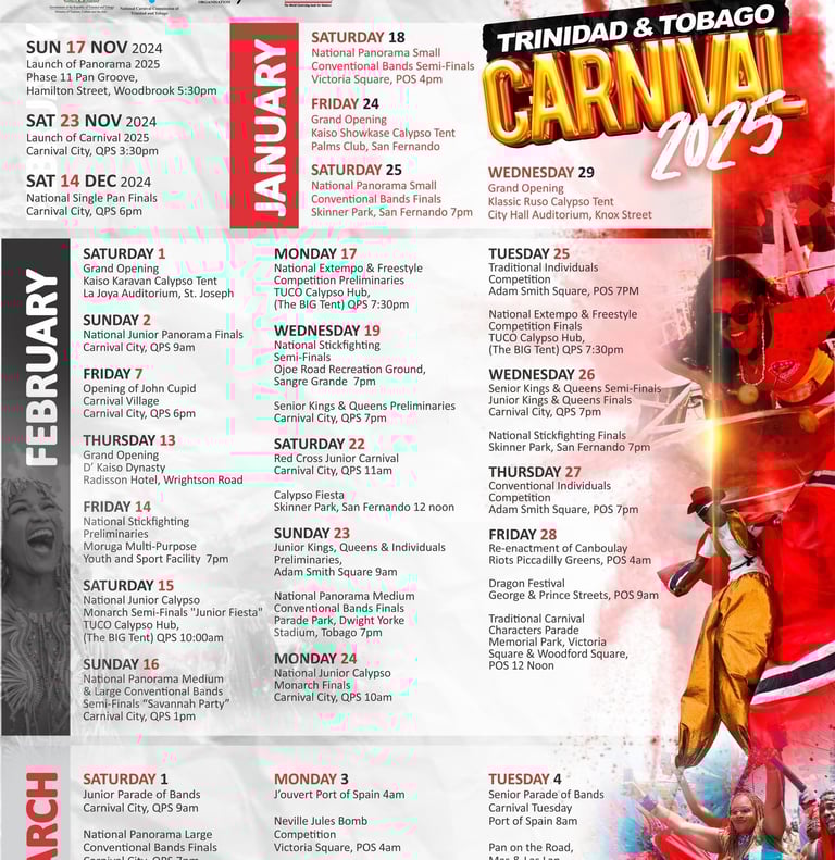 Trinidad Carnival 2025 Culture Calendar