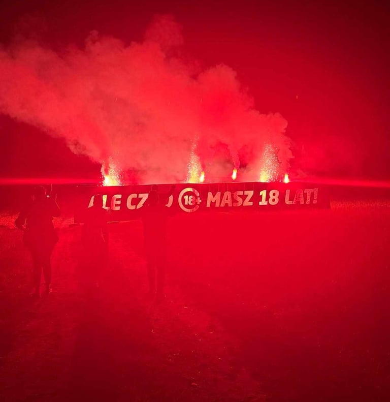 baner na osiemnastke prezent na 18 urodziny pirotechnika