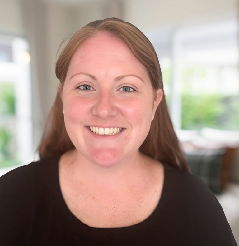 a woman with a smile on her face