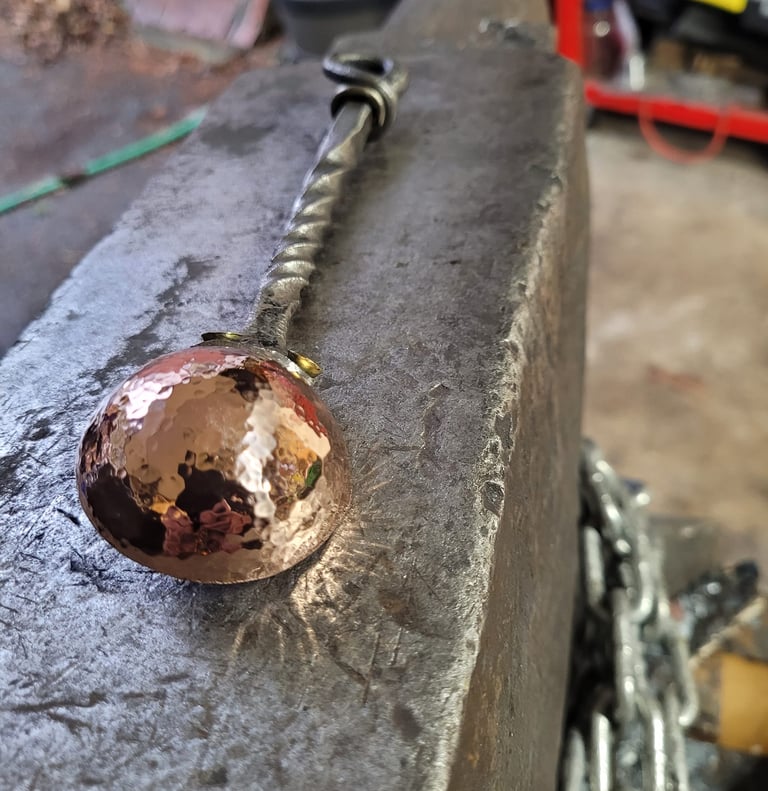 Copper coffee scoop  hand forged